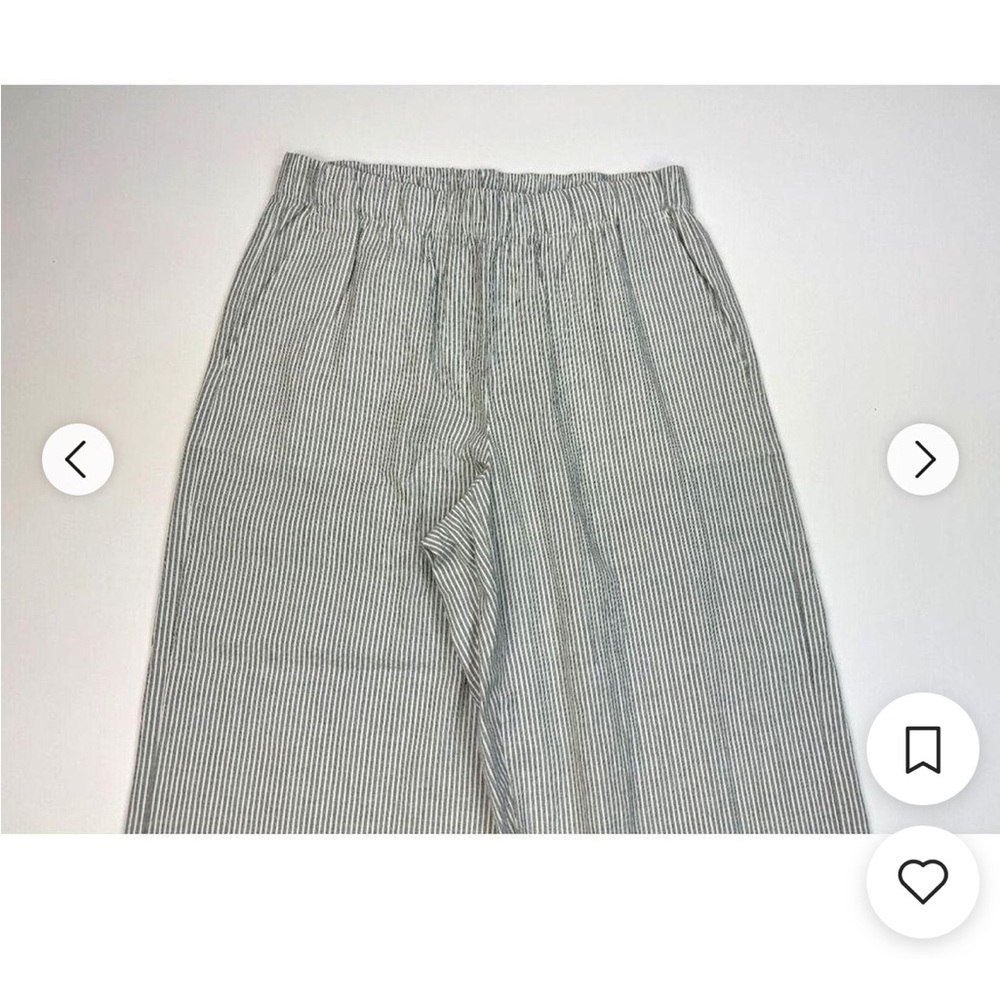 Eileen Fisher White Textured Top Wide-Leg Pants, like new - Picture 5 of 10